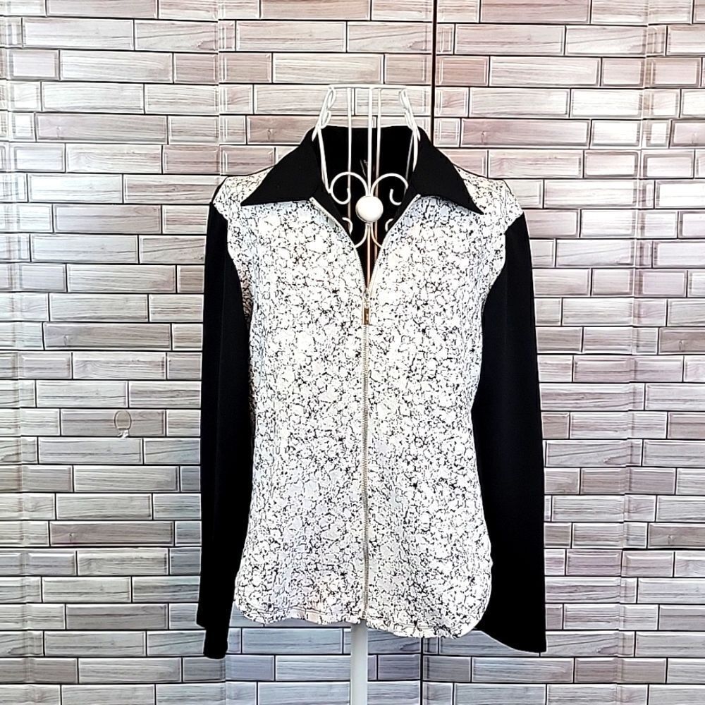 Ravel black and white full zip jacket Size M